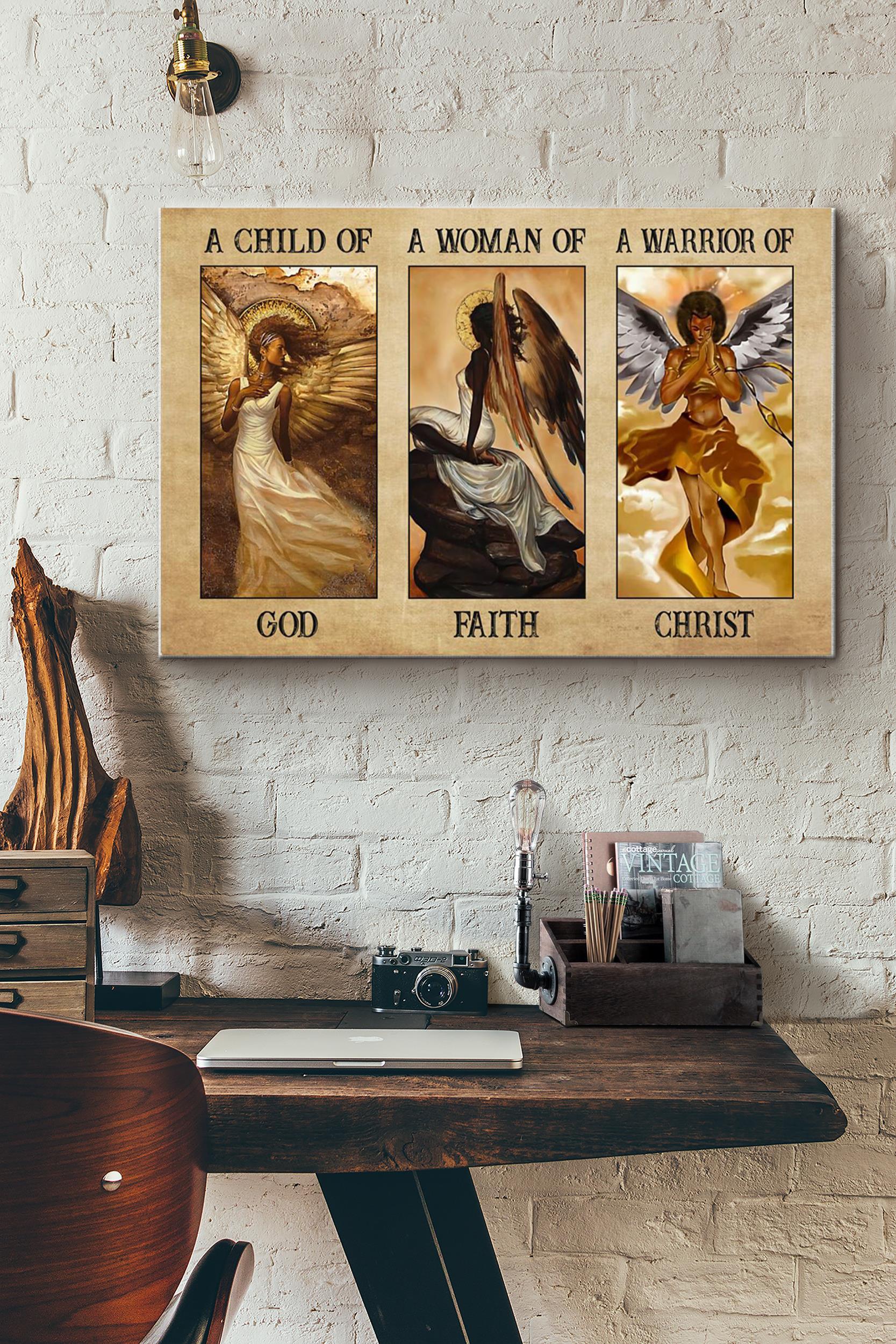 Black Queen God Faith Christ Poster Wrapped Canvas