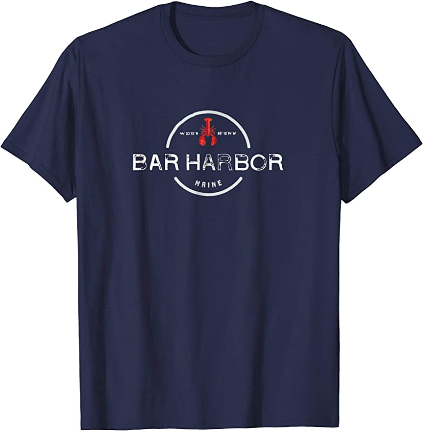 Bar Harbor Maine Graphic Vintage Retro T Shirt