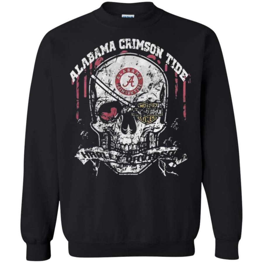 Skull Alabama Crimson Tide Harley Davidson Sweatshirt - Moano Store