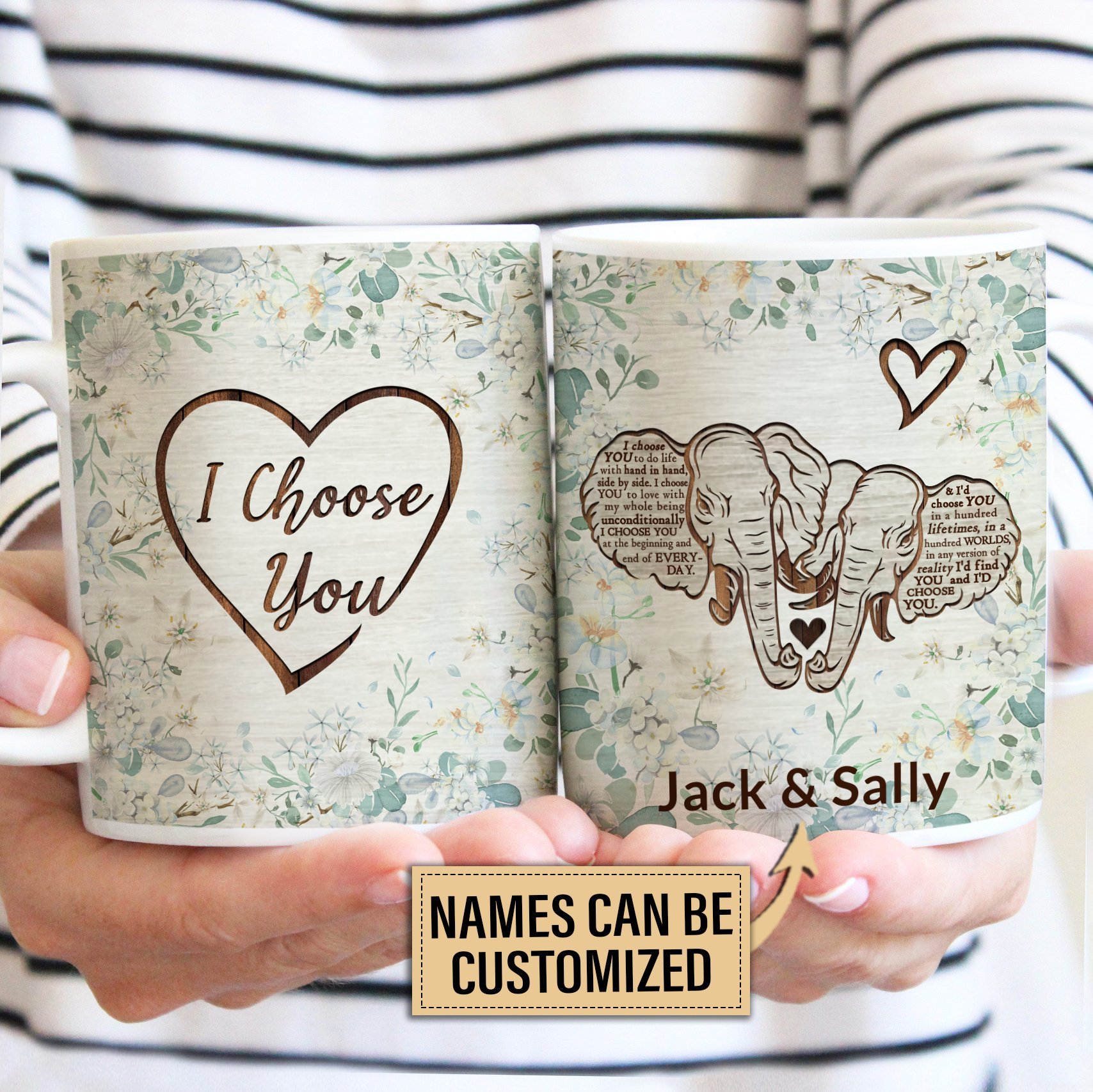 Personalized Elephant I Choose You Personalised Mugs, Custom Mugs, Travel Mug 11oz, 12oz, 15oz