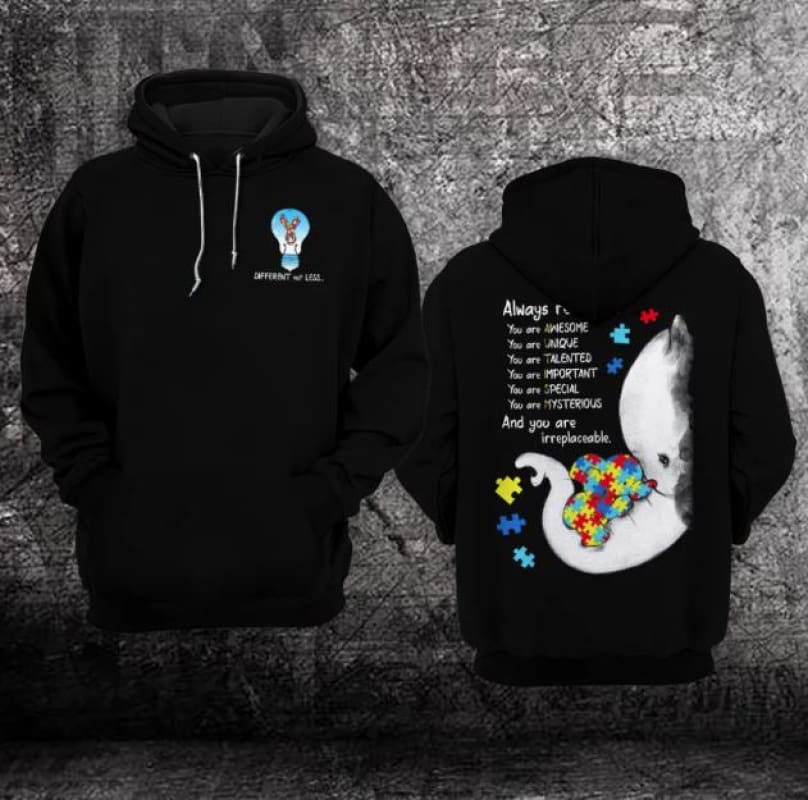 Secrettees Elephant Autism Awareness Hoodie 3D : You Are Irreplaceable