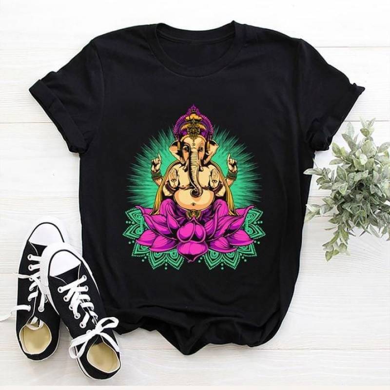 Funny Elephant Indian Goddess Best Gifts For Gods Lovers Black Men And Women T Shirt S-5Xl