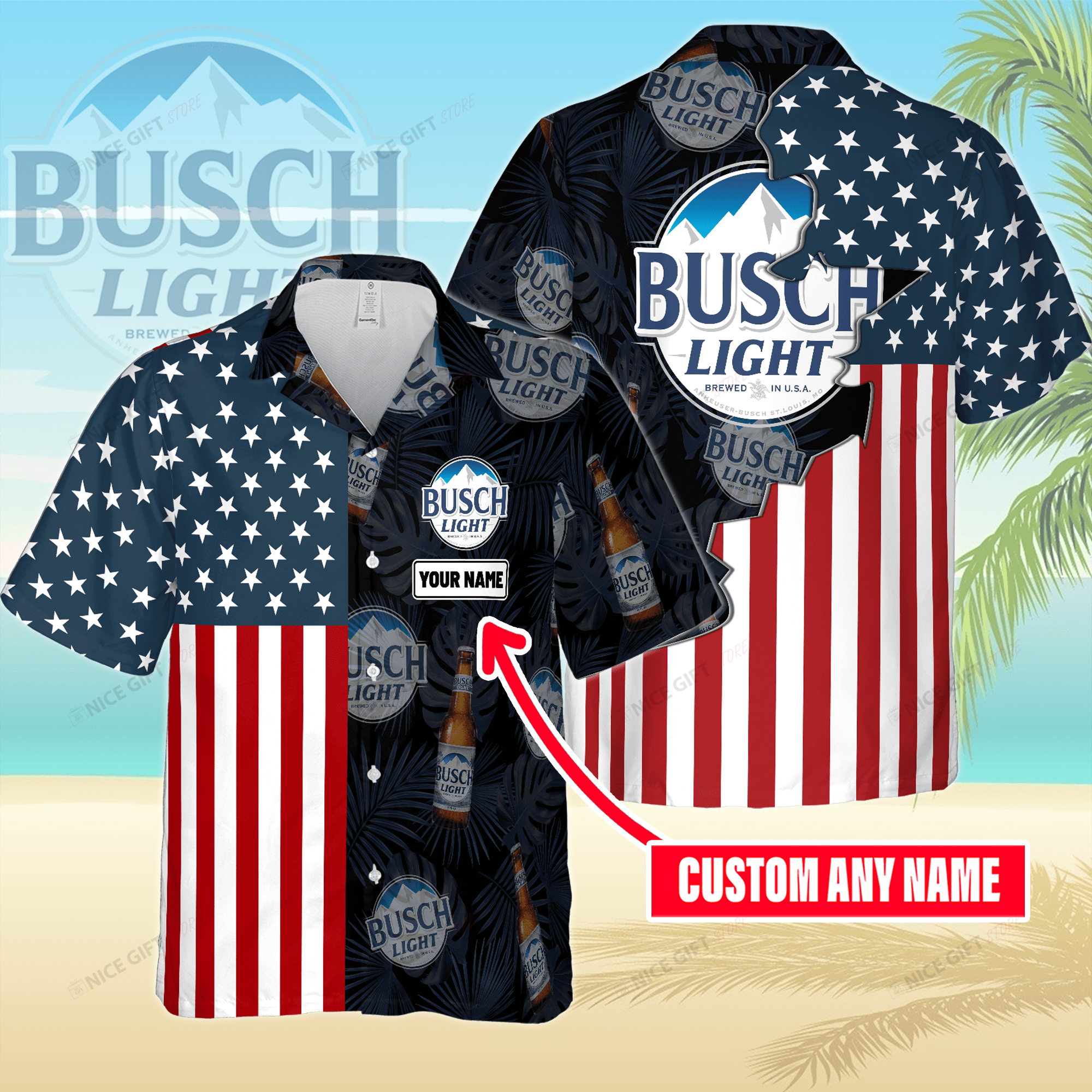 Busch Light Custom Name Hawaiian Shirt 3Hs-P1R6