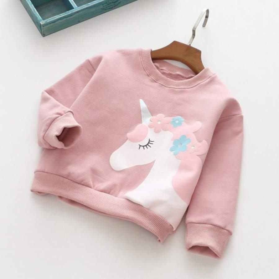 3-8T Cute Cartoon Unicorns Tops Sweatshirt Outfits