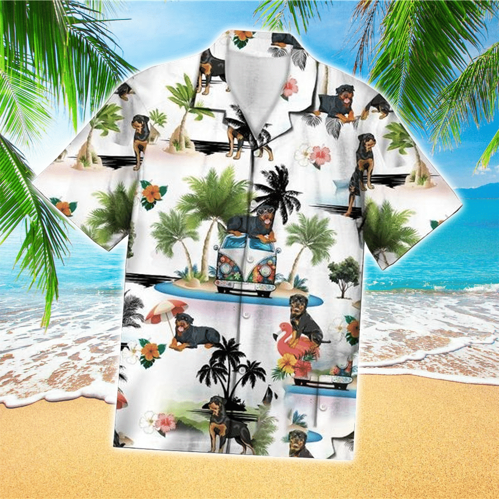 Rottweiler Vacation Hawaii Dog Short Sleeve Hawaii Aloha Shirt Ha65480