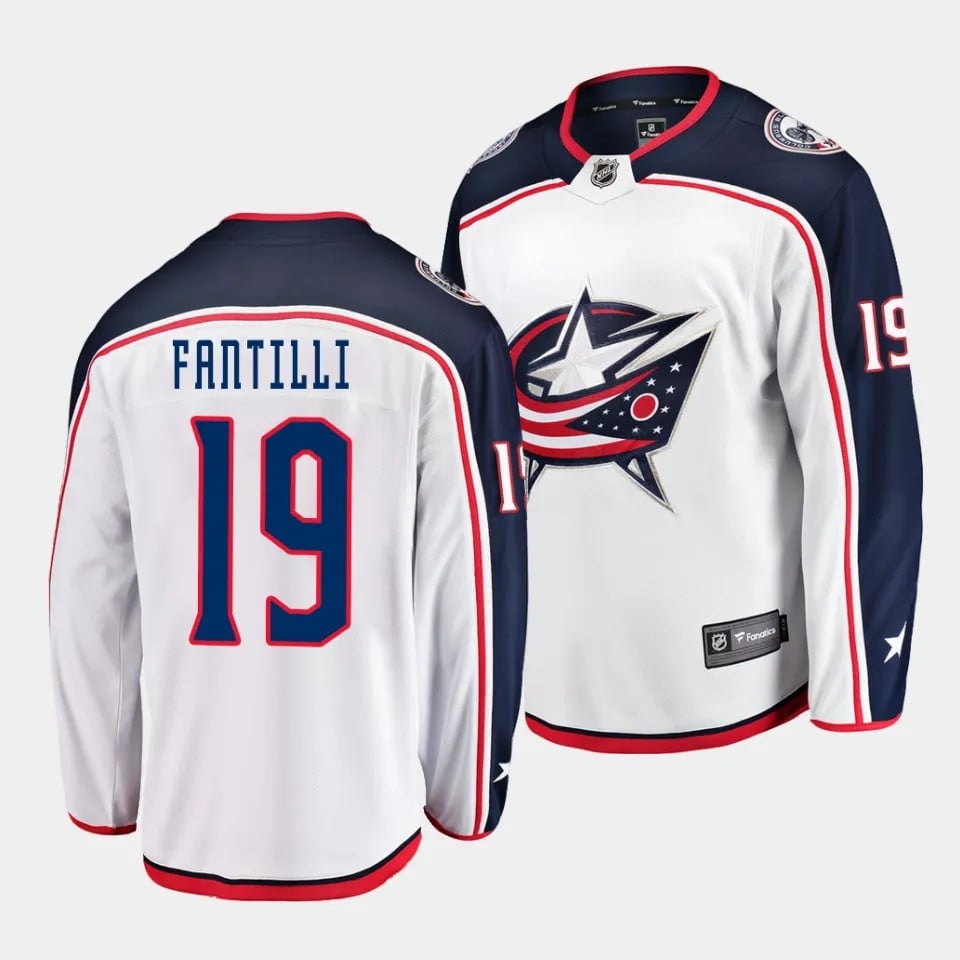 Adam Fantilli #19 Columbus Blue Jackets 2023 NHL Draft Away Men Jersey – White