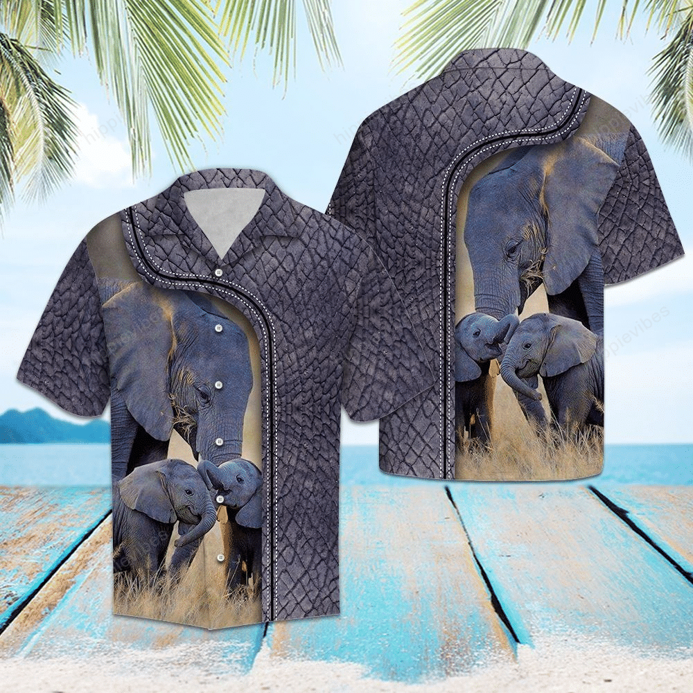 Elephant Vintage Leather Hawaii Shirt