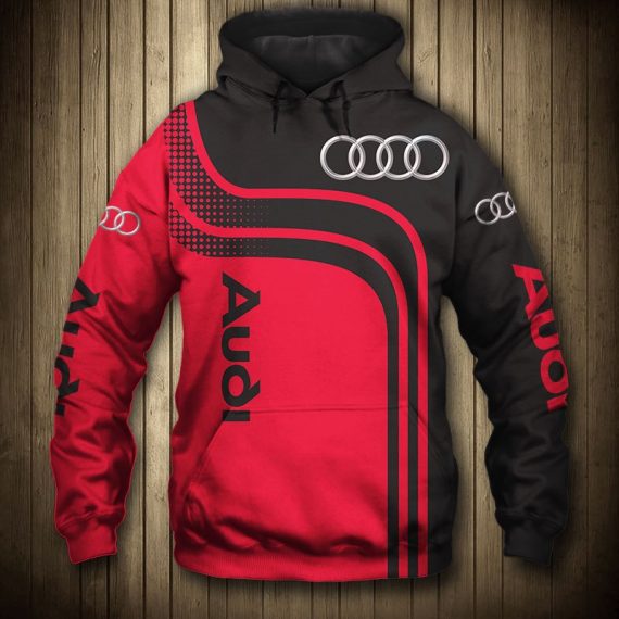 Racing Gift Black Red Audi Hoodie Nhd