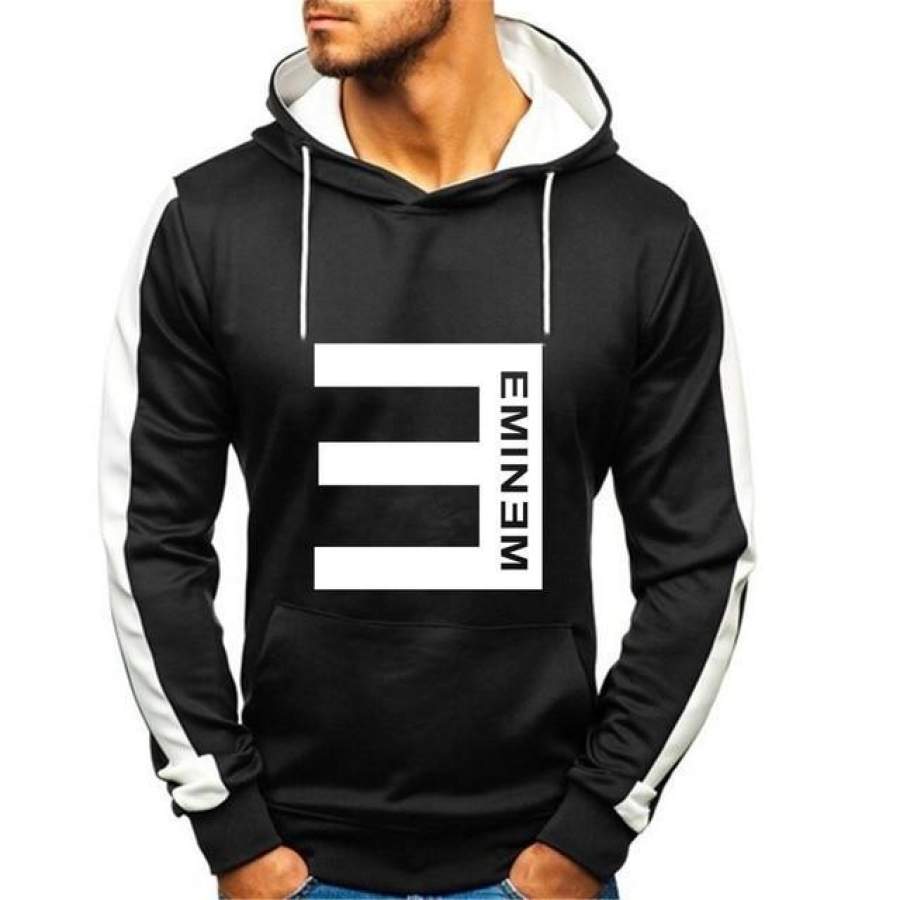 Winter Men’s Fleece Hoodies Eminem Printed Thicken Pullover Sweatshirt