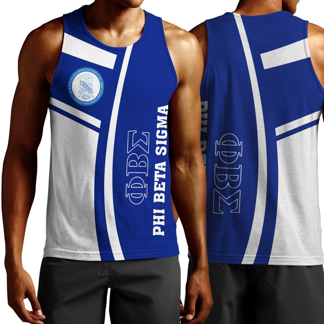 Wonderprint Tank Top Phi Beta Sigma Hoodie Men Tank Top Emg Style