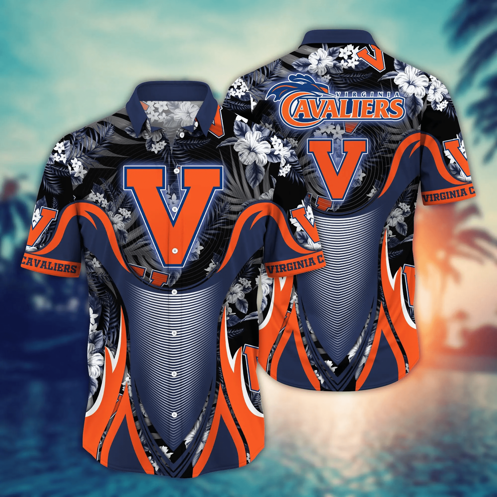 Virginia Cavaliers NCCA Hawaiian Shirt Sunburn Aloha Shirt