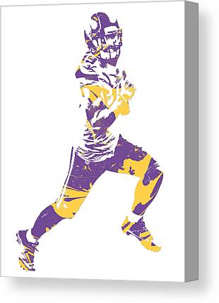 Adam Thielen Minnesota Vikings Pixel Art 3 Joe Hamilton Canvas Print