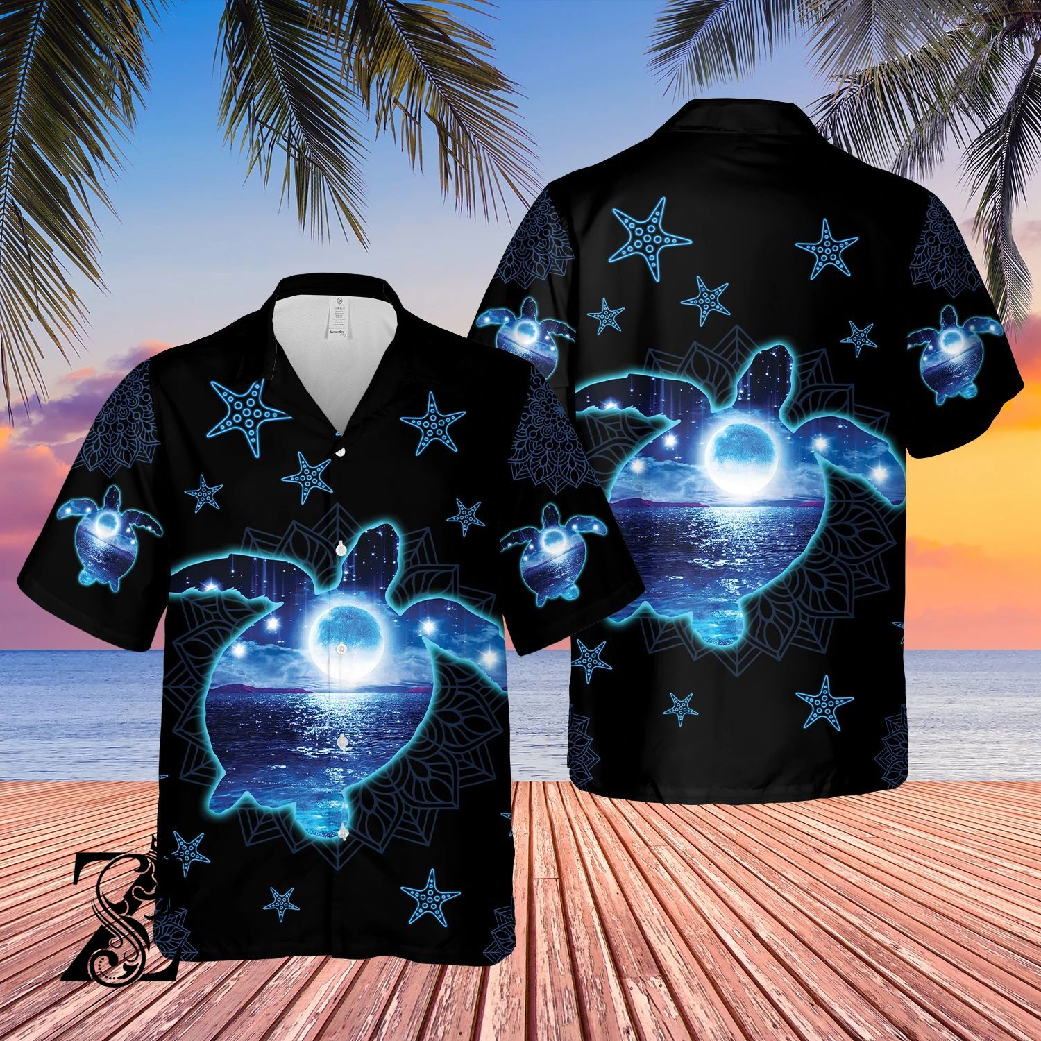 Turtle Galaxy Ocean Mandala Starfish – All Over Print Unisex Hawaiian Shirt – S M L Xl 2Xl 3Xl 4Xl 5Xl 1207