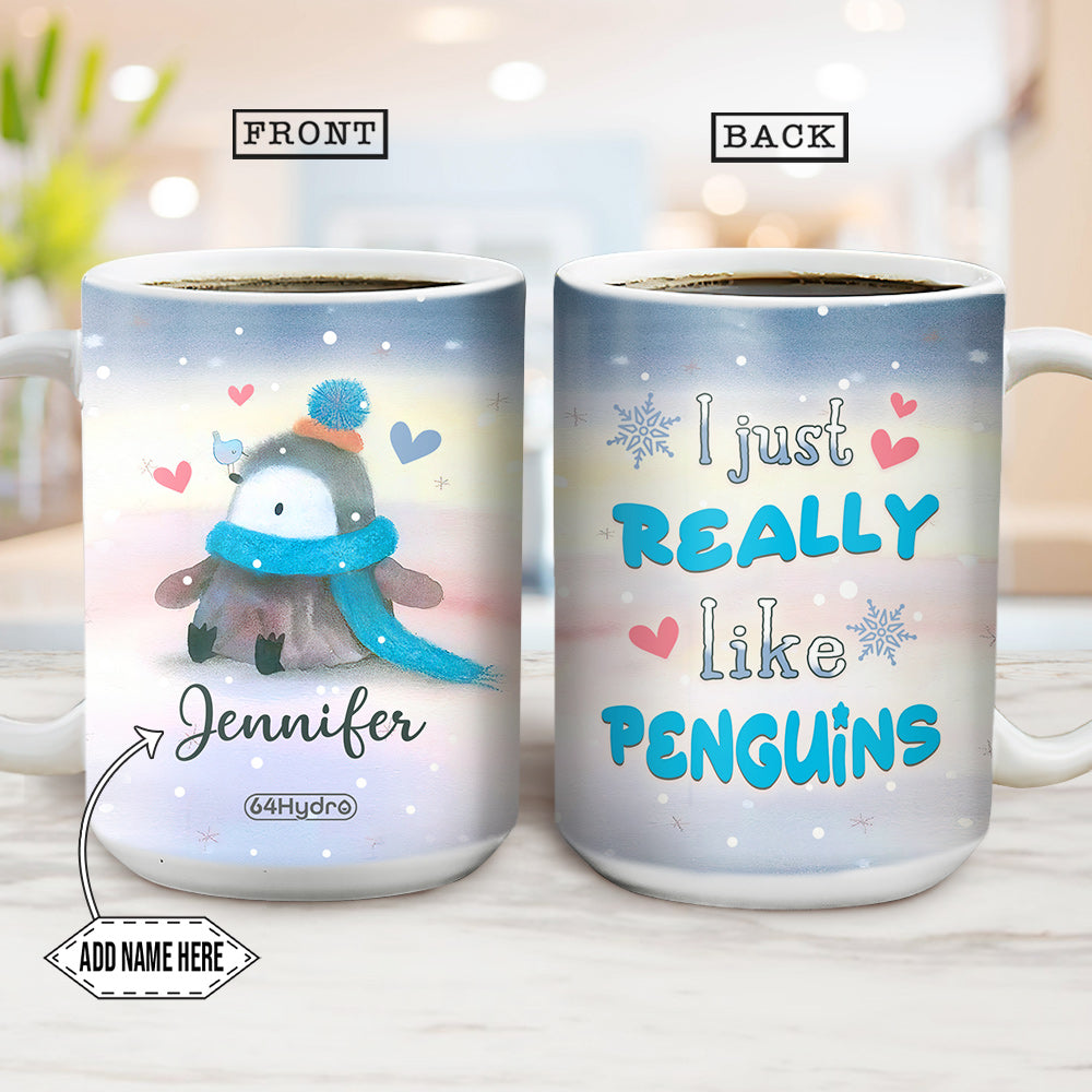 Penguin I Just Really Like Penguins Bglz2604008Y Full Color Ceramic Mug