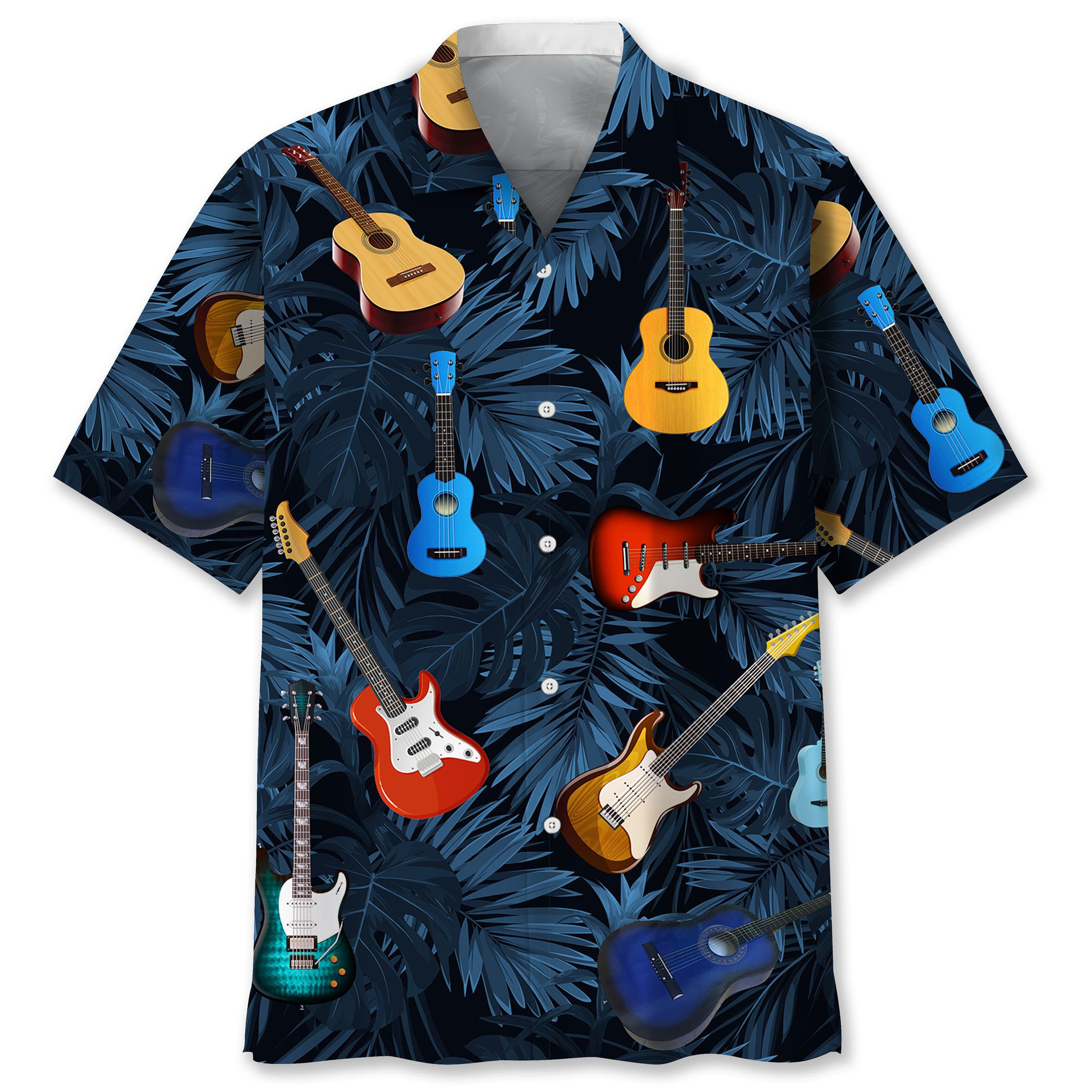 Guitar Tropical Hawaiian Shirt Ha86553