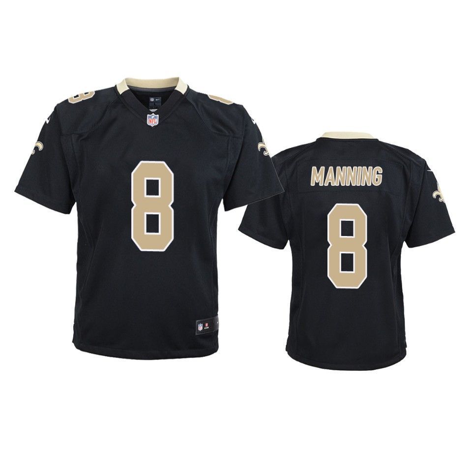 New Orleans Saints Archie Manning Game Black Jersey