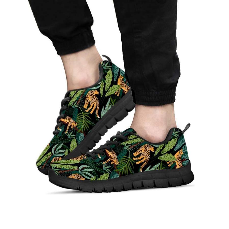 Tropical Leopard Hawaiian Print Men’s Sneakers