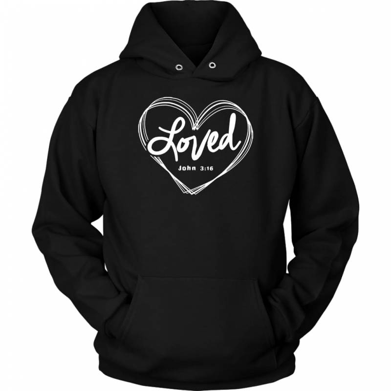 Loved John 3:16 bible verse hoodie – christian apparel