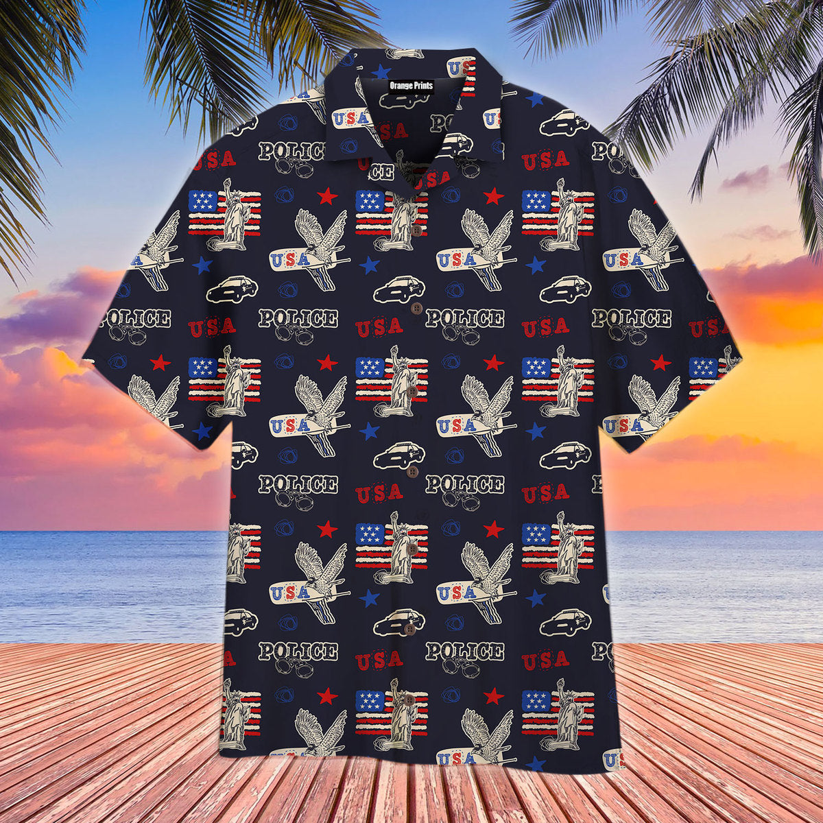 Us Police Flag Aloha Hawaii Shirts For Men Women Ha101578