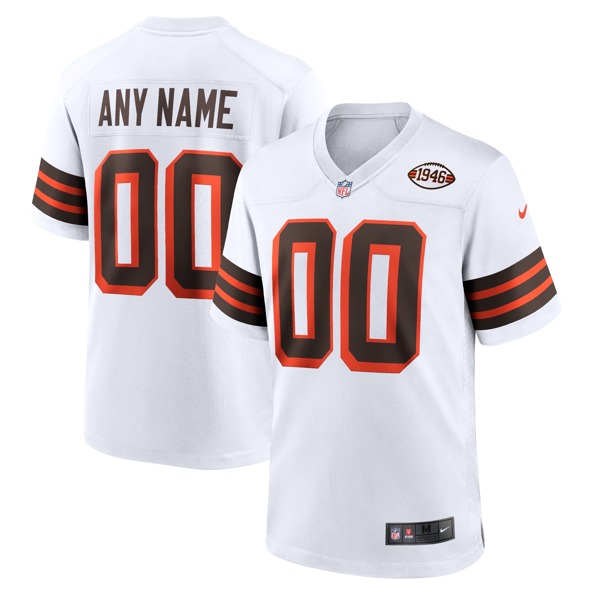 Men’s Cleveland Browns White 1946 Collection Alternate Custom Jersey ...