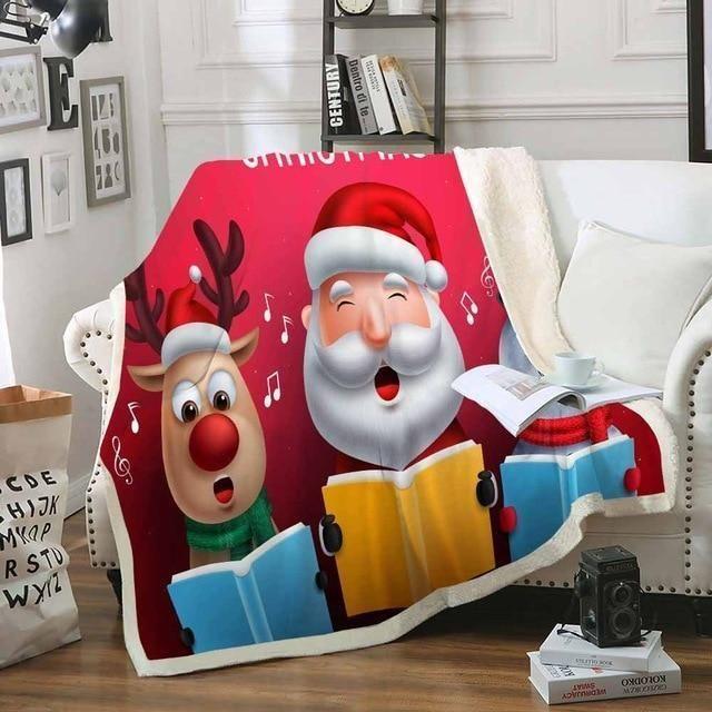 X-Mas Friends Singing Song Blanket Christmas Decoration Ideas