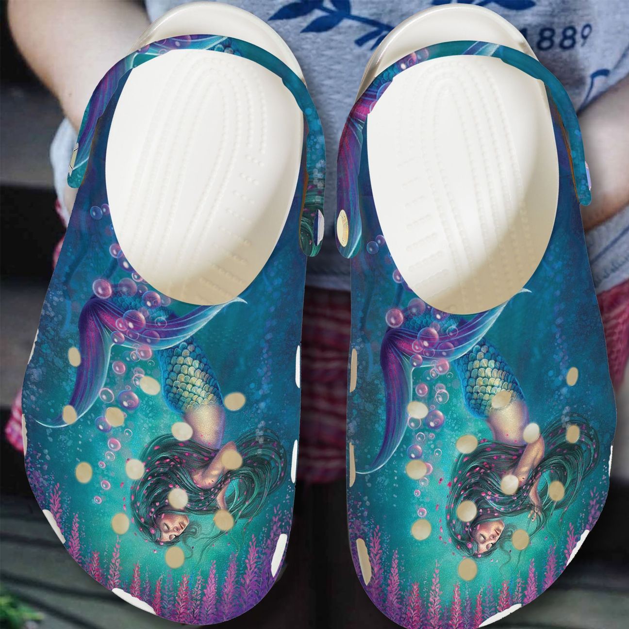 Mermaid Personalized Clog, Custom Name, Text, Color, Number Fashion Style For Women, Men, Kid, Print 3D Dream