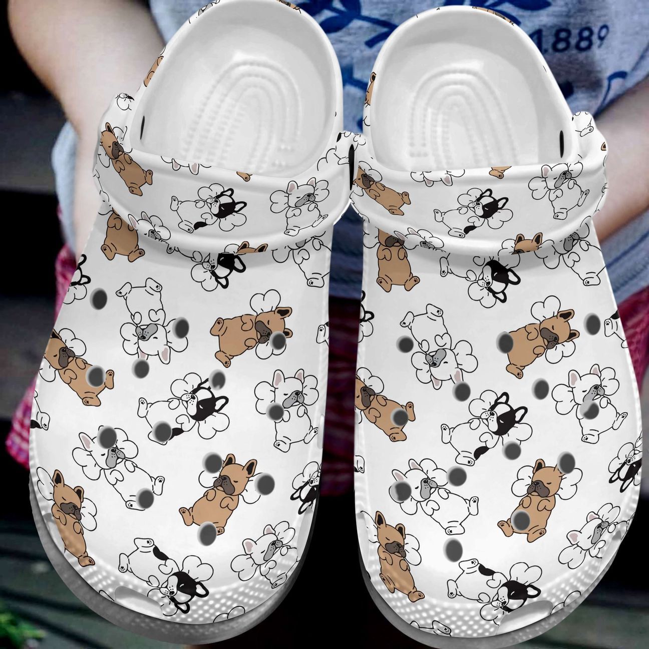 French Bulldog Personalize Clog, Custom Name, Text, Fashion Style For Women, Men, Kid, Print 3D Sleeping Frenchies