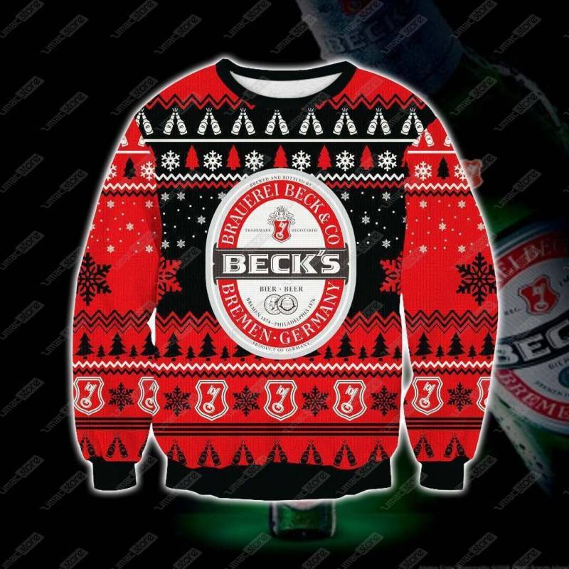 Beck’s 3D Print Ugly Christmas Sweatshirt