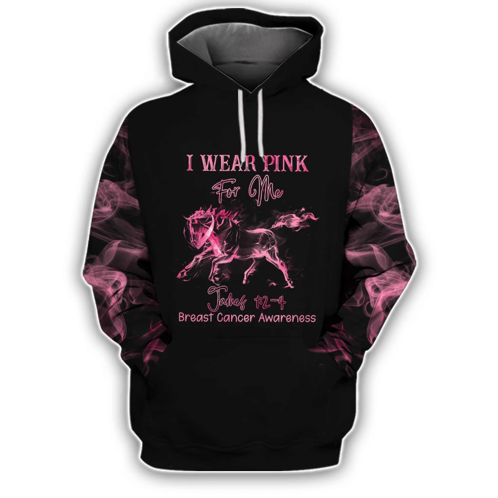 I Wear Pink For Me 3D Tshirt – Breast Cancer Awareness Hoodie Long-Sleeve Gift