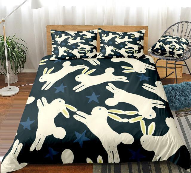 Rabbit 3 Pieces Quilted Comforter Set