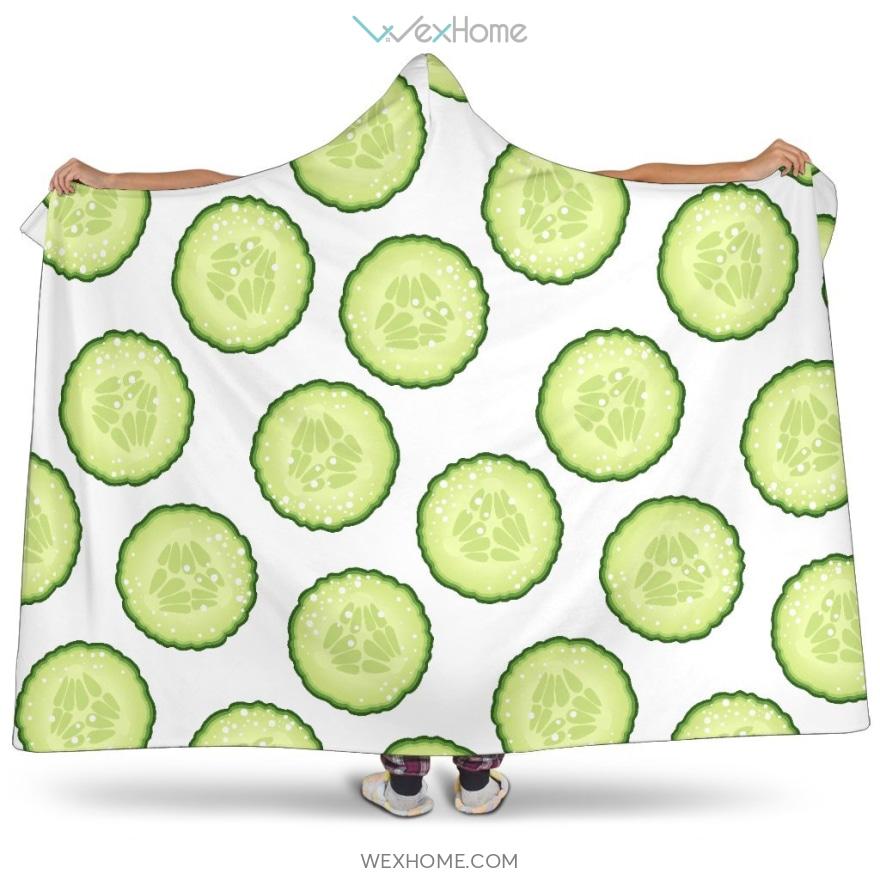 Cucumber Slices Pattern Hooded Blanket