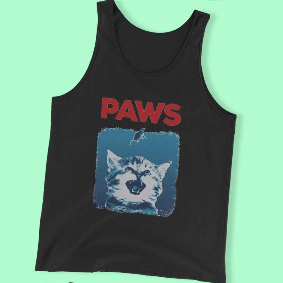 Cat Kitten Parody Jaws Men’S Tank Top