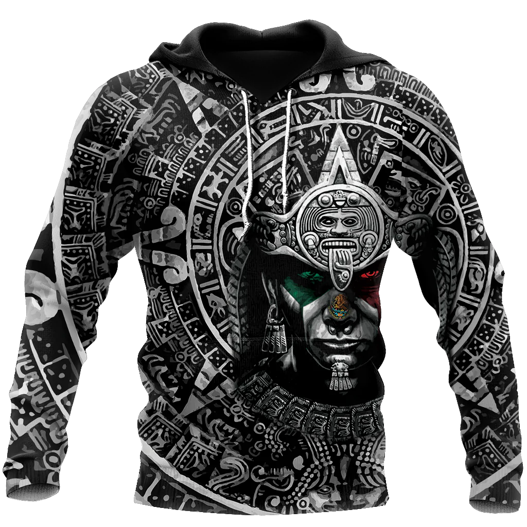 3D Aztec Mexican Warrior Hoodie, Aztec Gift For Him Her, Aztec Mexico Hoodies