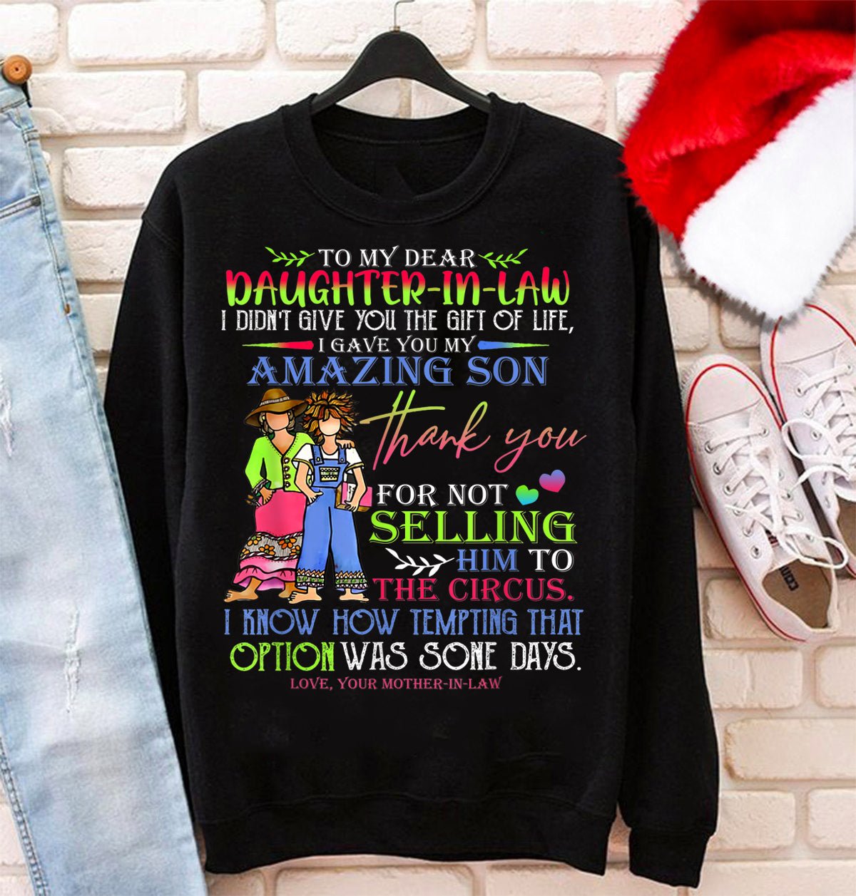 To My Dear Daughter In Law I Gave You My Amazing Son Sweater Christmas Gifts For Daughter In Law