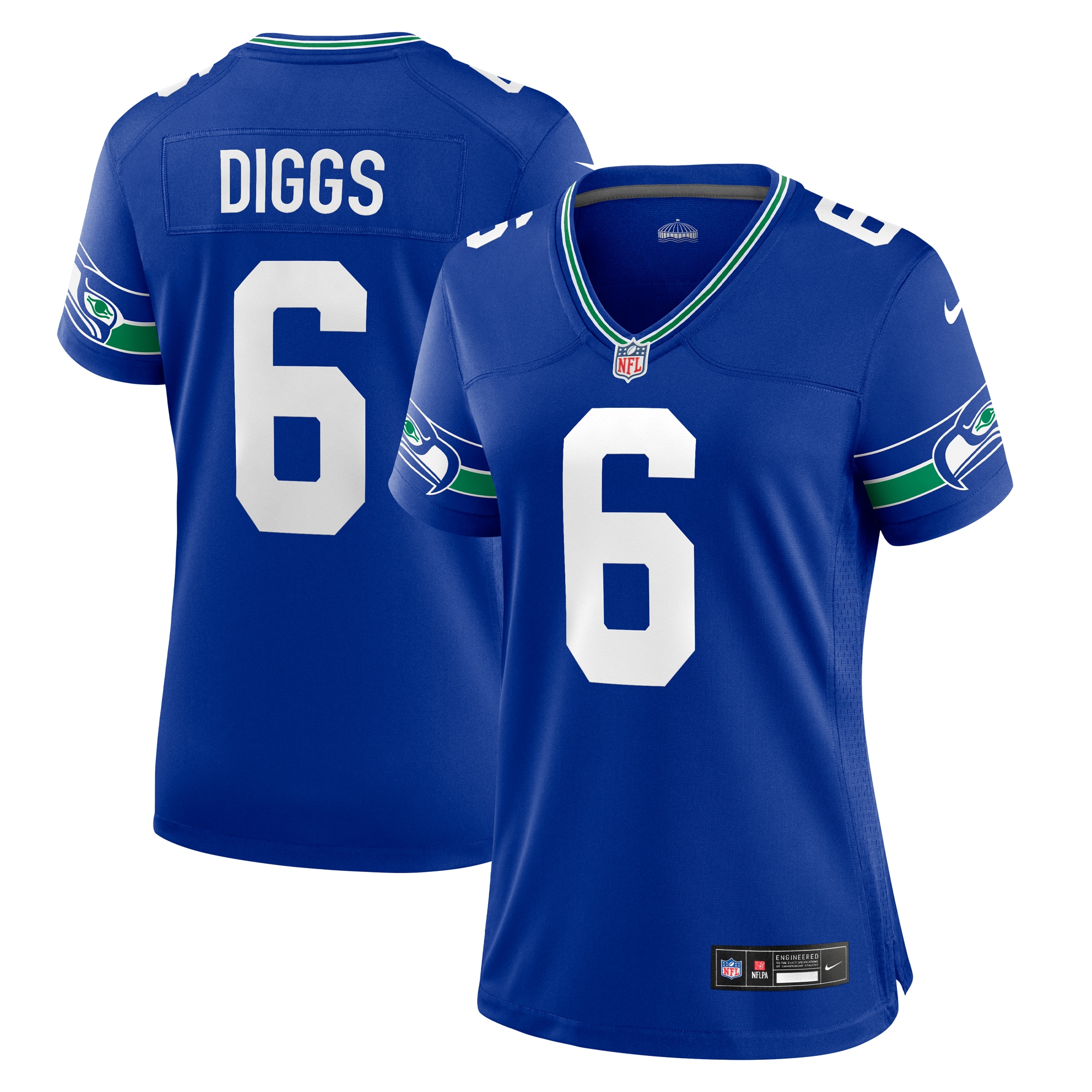 Quandre Diggs Seattle Seahawks Women's Throwback Player Game Jersey – Royal