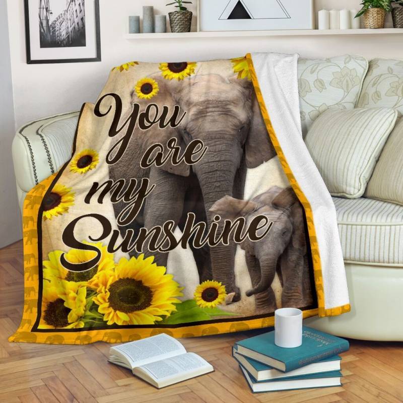 Elephant You Are My Sunshine CLM2412198S Sherpa Fleece Blanket