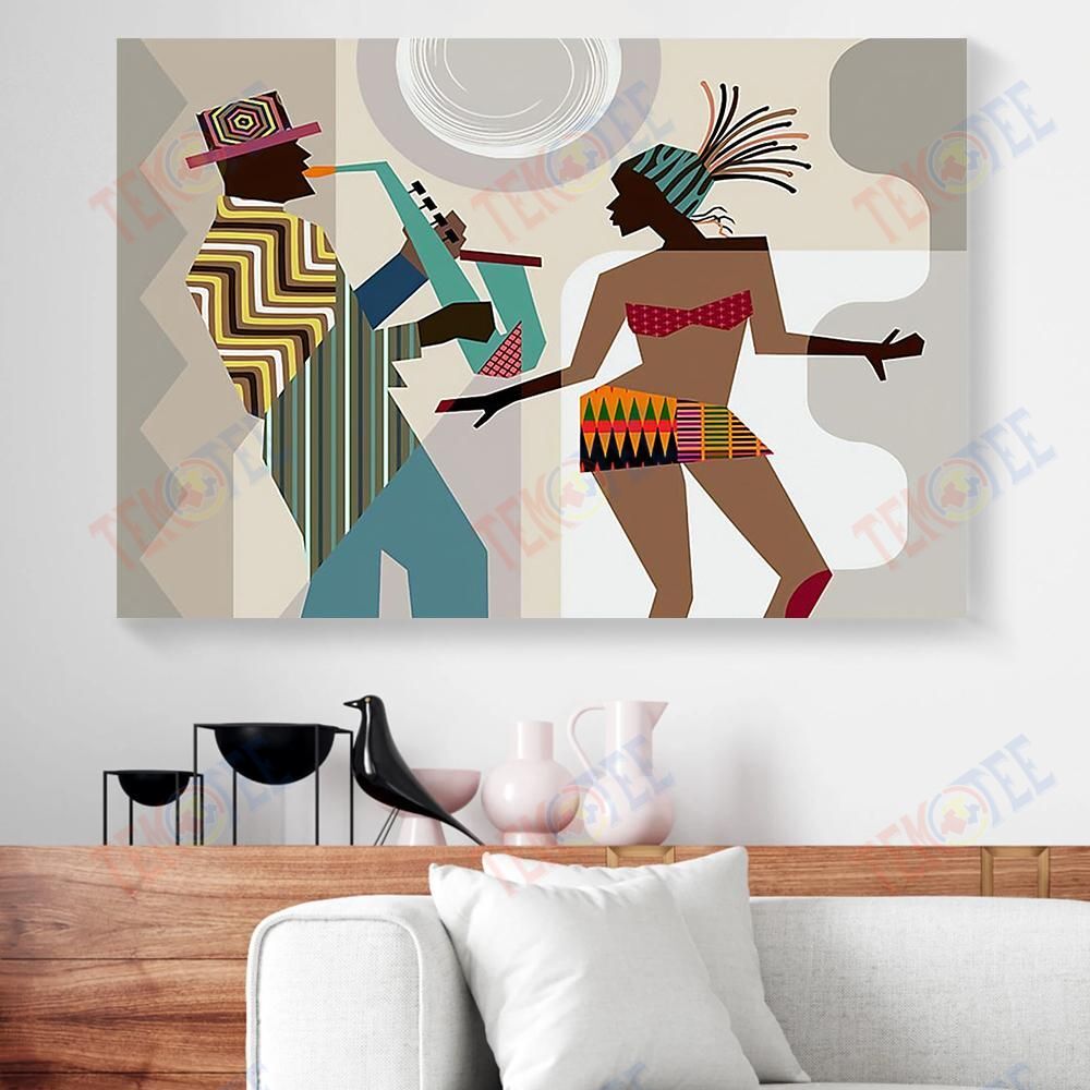 Best Canvas Prints Music Dance Gift Black Couple Horizontal Canvas Wall Art Alluring Living Room Bedroom Bathroom Home Decoration