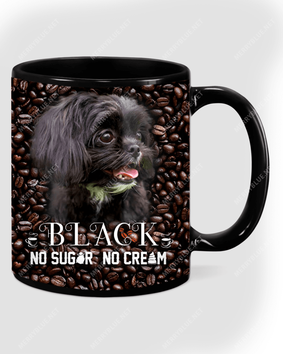 Black No Sugar No Cream Coffee Puppy Mug