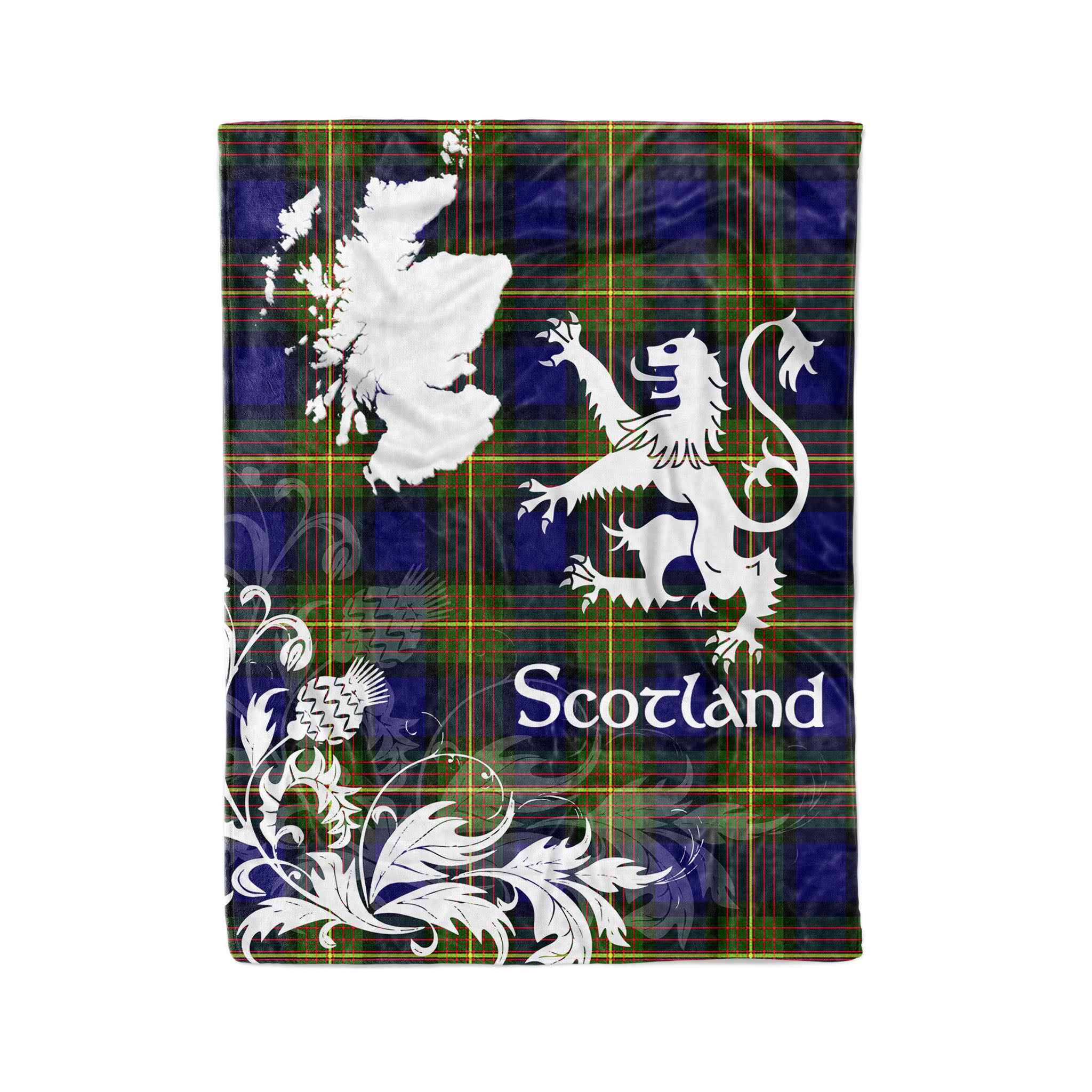 Tartan Plaid Fleece Blanket Tartan Blanket Thistle And Lion Scottish Clan Muir Plaid Blanket