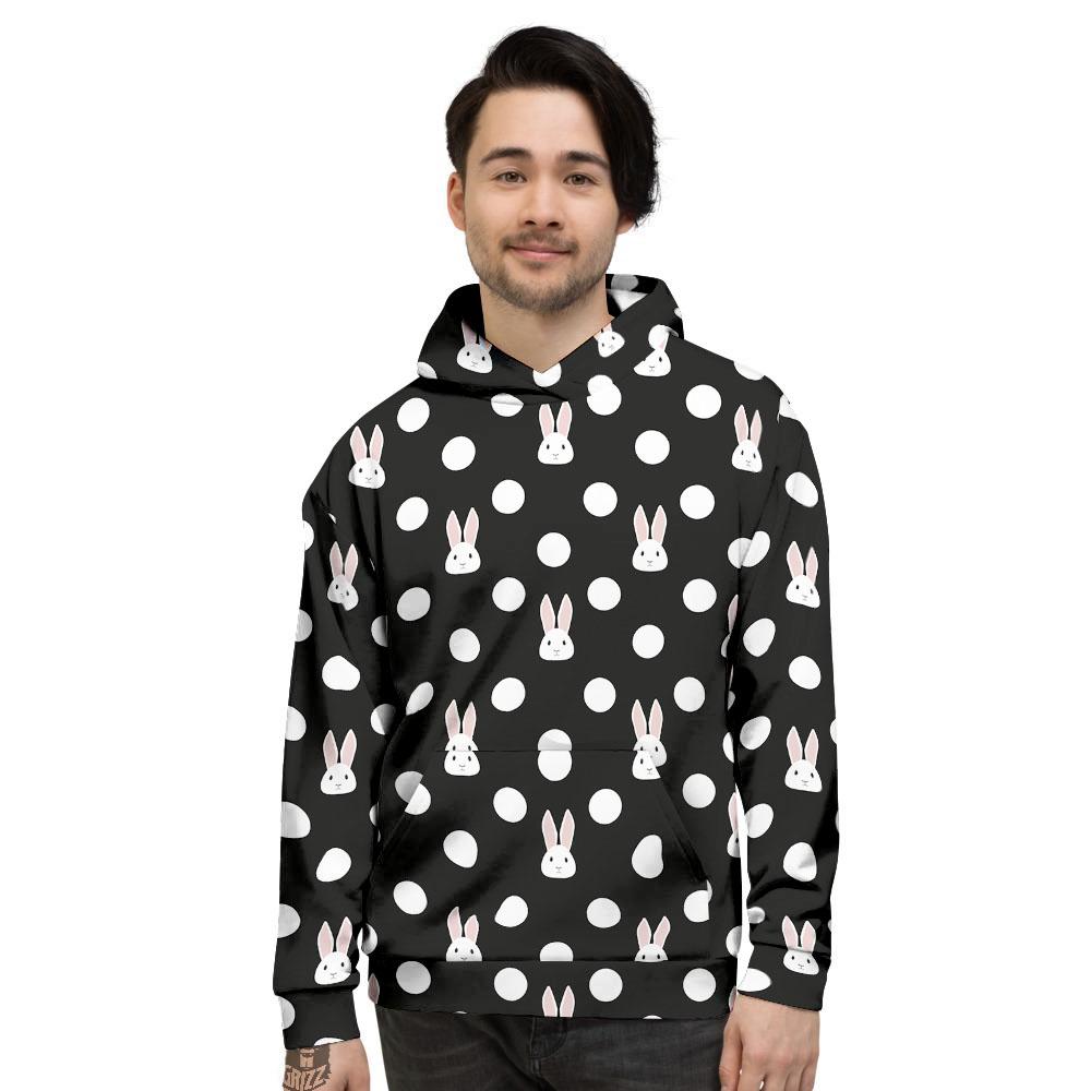 Rabbit Polka Dot Print Pattern Men’S Hoodie