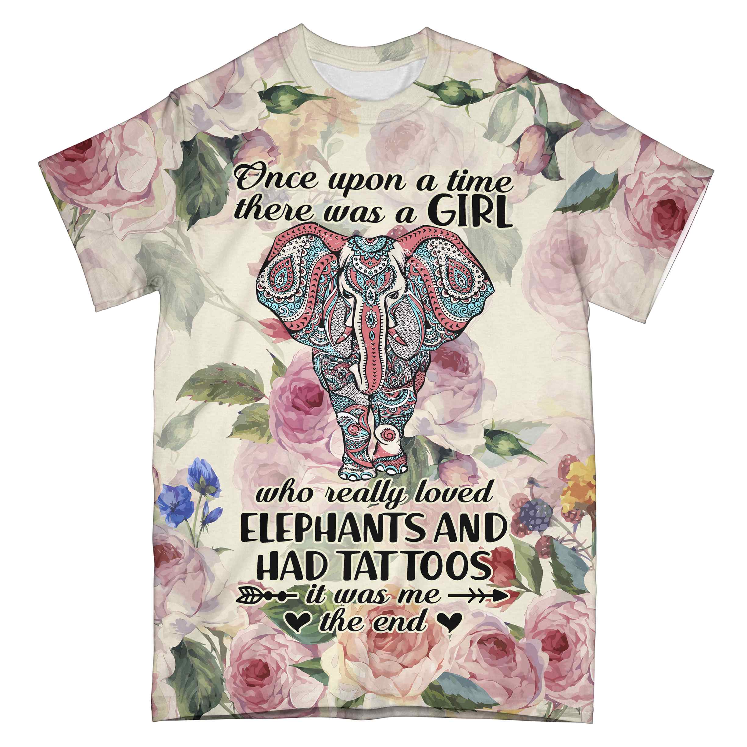 A Girl Love Elephant And Had Tattoos Ez06 0704 All Over T-Shirt