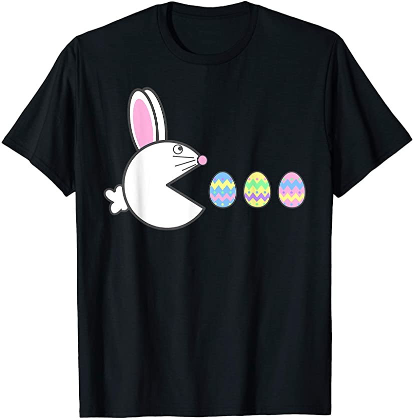 Cute Easter Rabbit Eating Color Eggs Easter Sunday Apparel T-Shirt