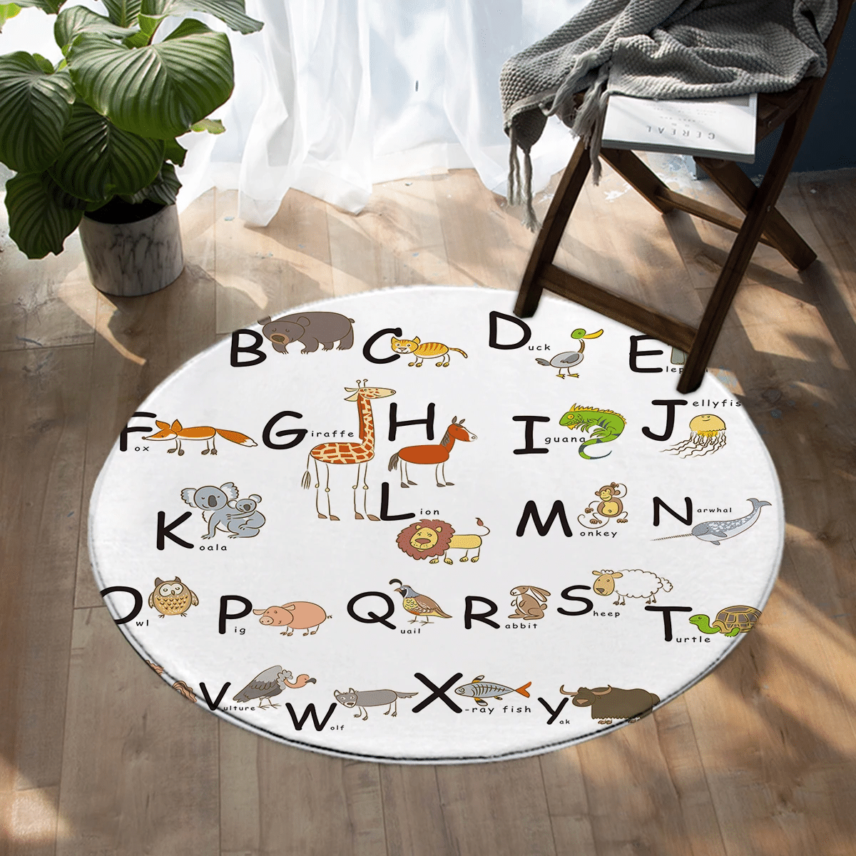 Animal Alphabet Rug Living Home Decor