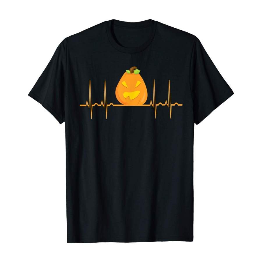 Pumpkin Heartbeat Halloween Costume T-Shirt Men Cotton T-Shirt