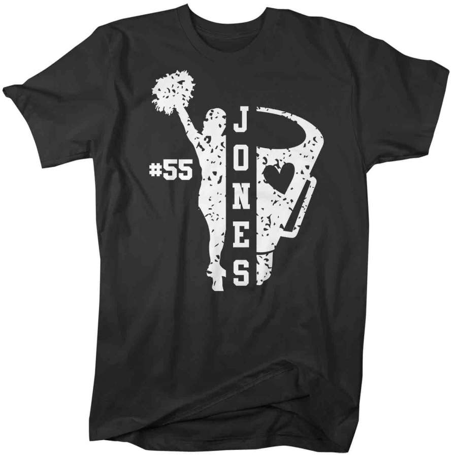 Men’s Personalized Cheer T Shirt Custom Cheerleader Shirts Cheer Dad T Shirt Personalized Shirts