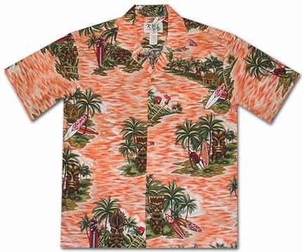 Tiki Island Orange Hawaii Shirt Made In Summer Beach Ha63191