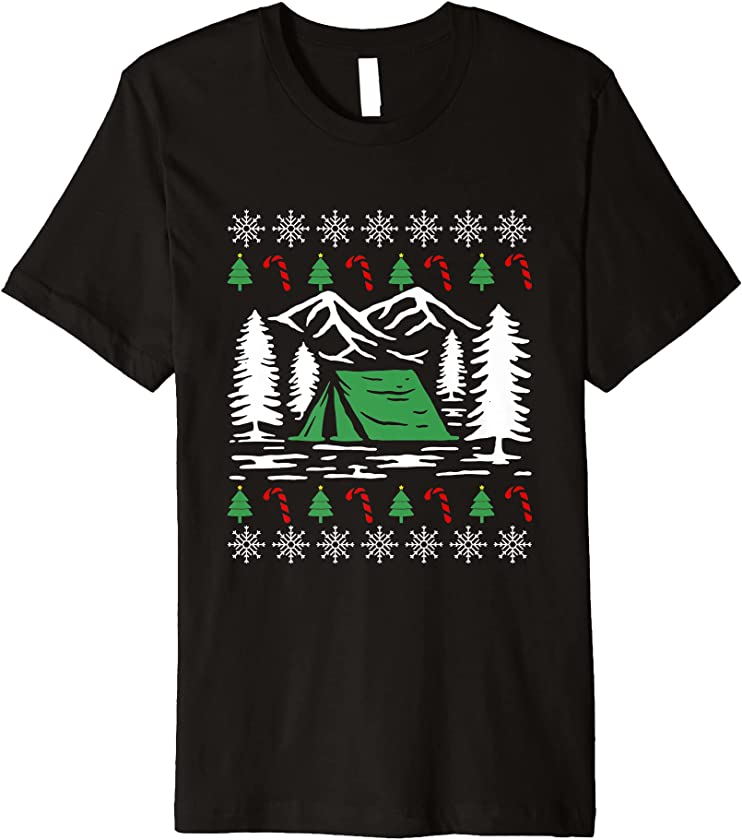 Ugly Christmas Camping Camper X-Mas Santa Claus New Year Premium T-Shirt