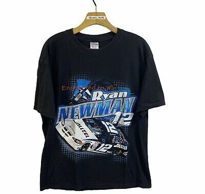 Vintage Ryan Newman Nascar Racing Double Sided Graphic Shirt Black Sz 9226