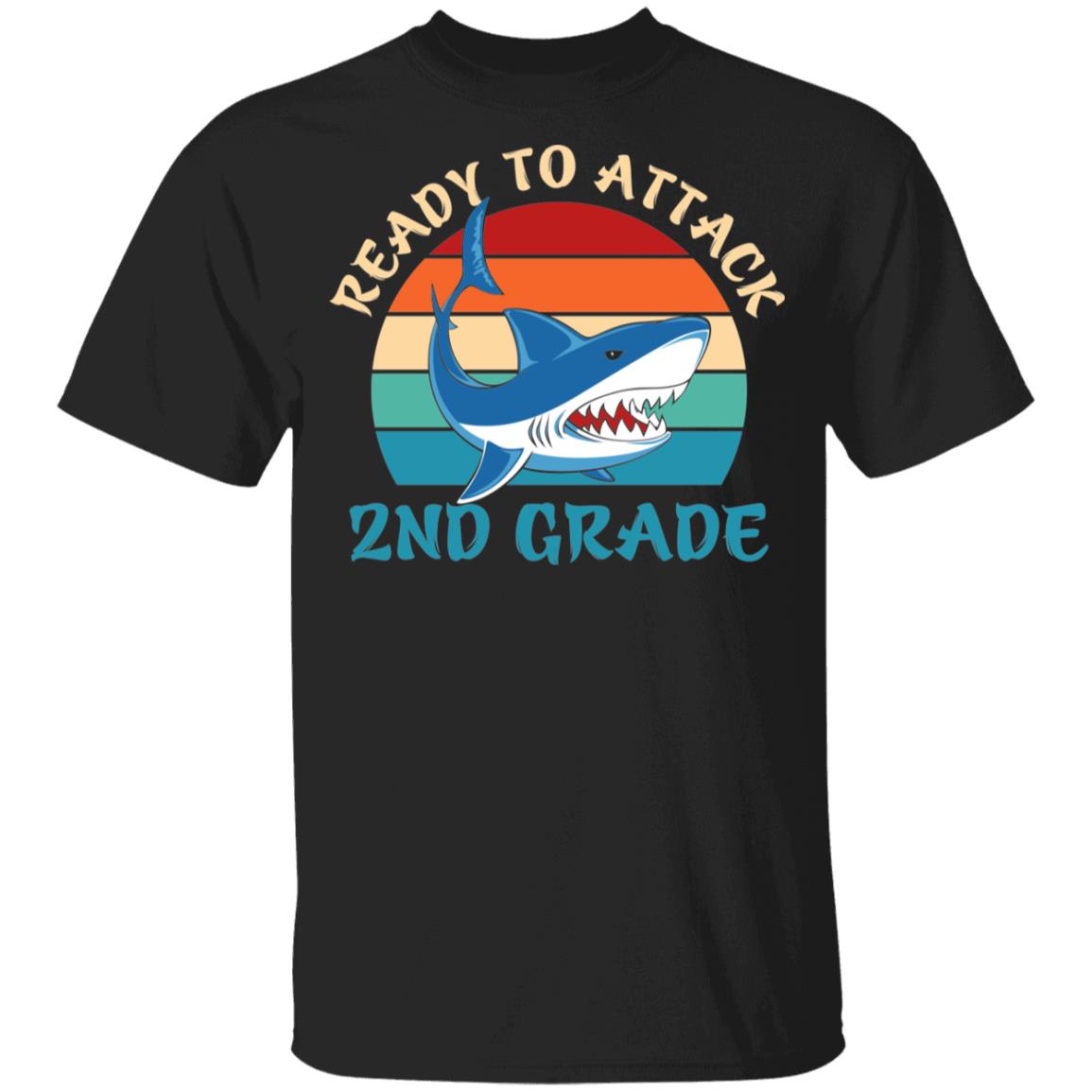 Back To School Ready To Attack 2Nd Grade Shark Youth T-Shirt