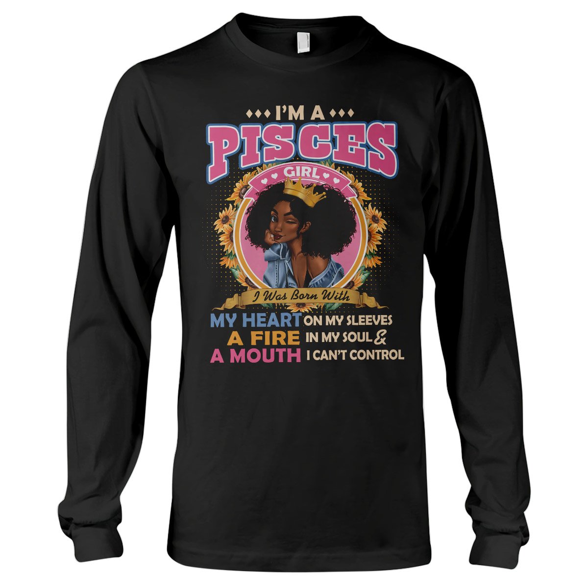 Black Queen Im A Pisces Girl Ez13 1609 Long Sleeve T-Shirt